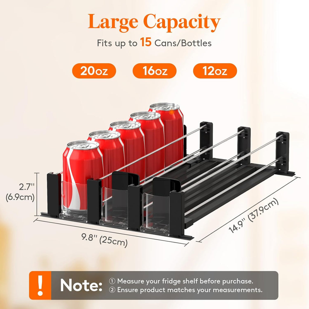 Stackable Water Bottle Organizer for Cabinet, Holds up to 15 Cans V64510