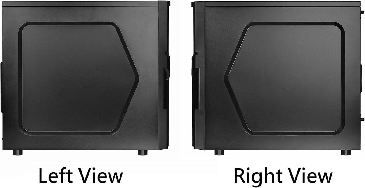 Black SPCC ATX Mid Tower Computer Chassis W87962