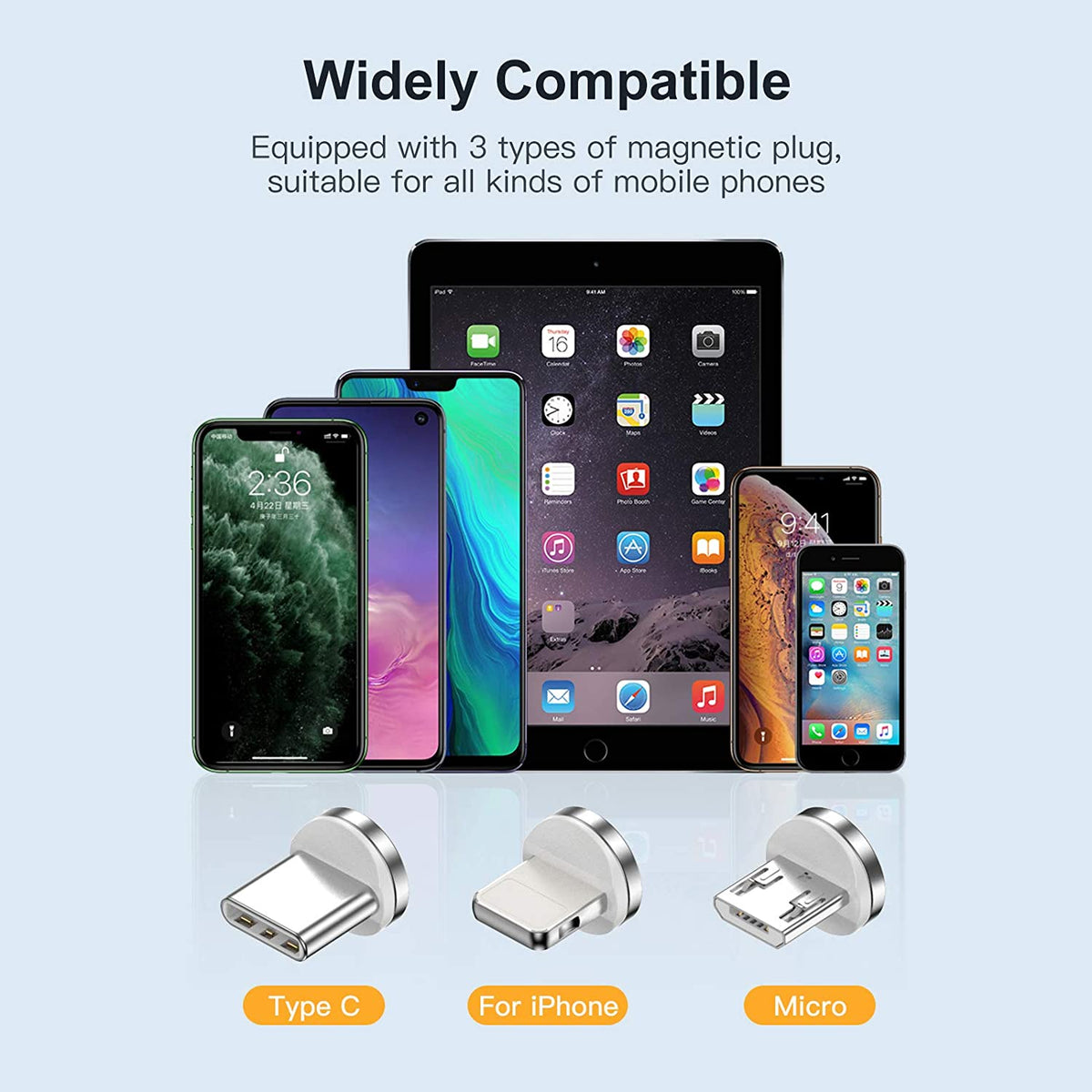 3 in 1 Magnetic 3000mAh Mini External Battery Pack Portable Charger with 3 Plugs (Black) E6297