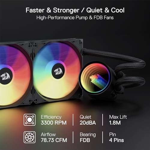 Liquid Cooling System CPU Water Cooler with 120mm PWM RGB Fans M721