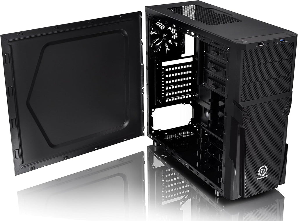 Black SPCC ATX Mid Tower Computer Chassis W87962