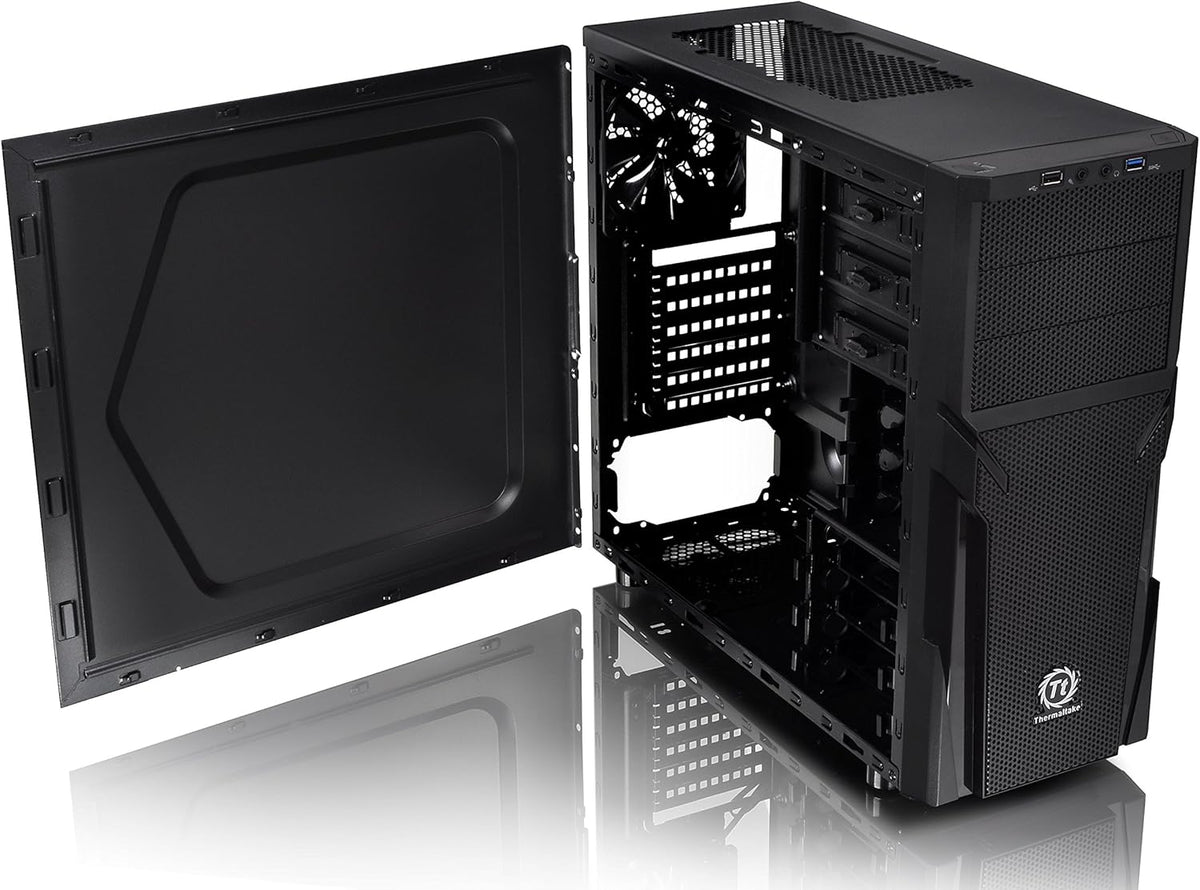 Black SPCC ATX Mid Tower Computer Chassis W87962