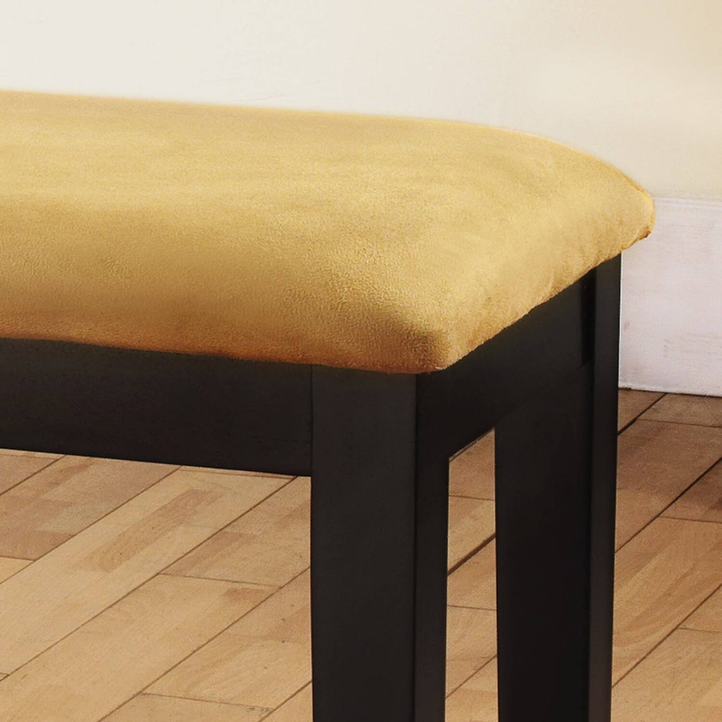 Goldtone Microfiber Black Wood Base Gold Bench J539820