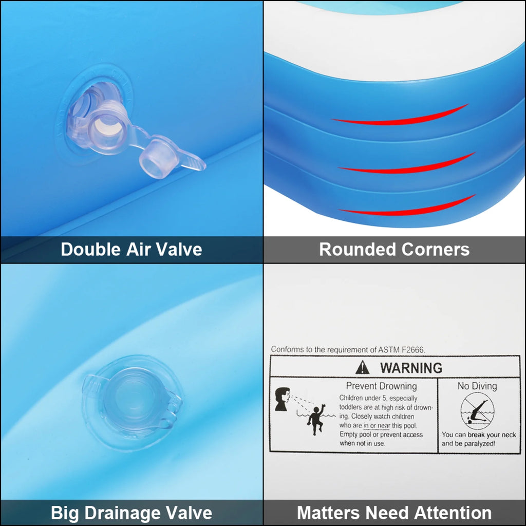 Inflatable Swimming Pool, 120" X 72" X 22" P553