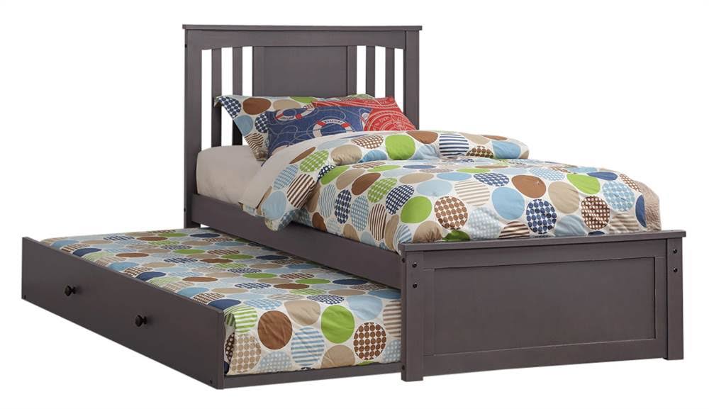Twin Princeton Bed with Trundle Slate Grey Finish I99491