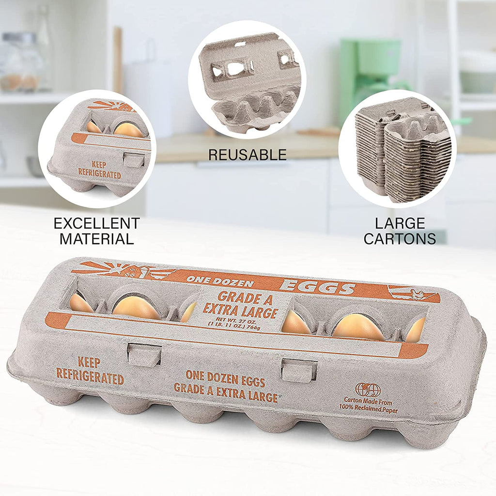 Printed XL Pulp Egg Cartons 12 Count Pack of 25 L658008