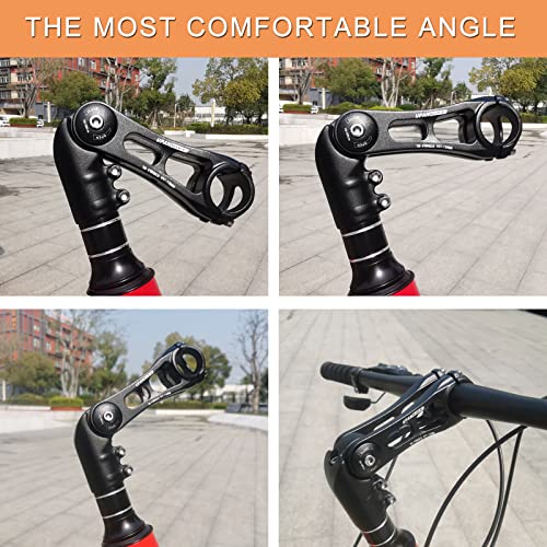 130 Degree Adjustable Bicycle Stem 75mm 90mm 130mm Handlebar Stem Riser for 31.8mm Handlebars W739
