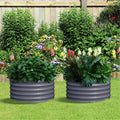 24 Round 17 Tall Metal Raised Garden Beds, Set of 2 T313133