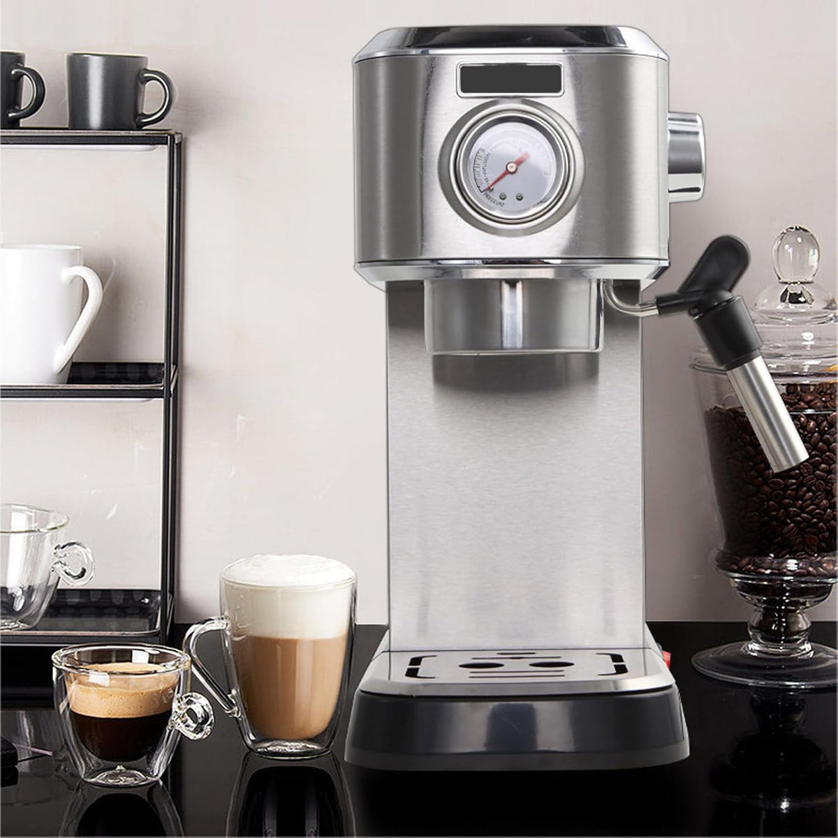 15 Bar Espresso Machine with Milk Frother Steamer A79274