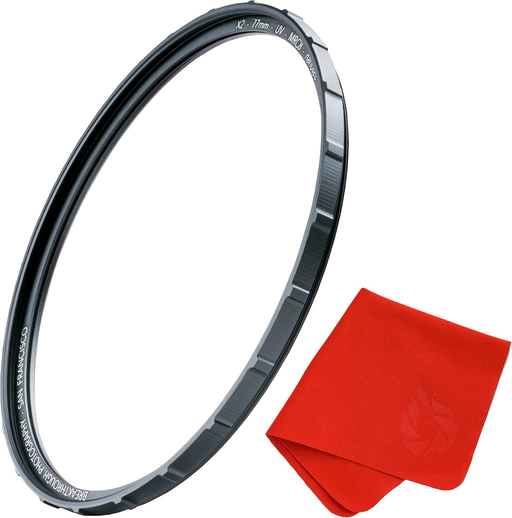 82mm X2 UV Filter for Camera Lenses with Lens Cloth, Pack of 2 O111