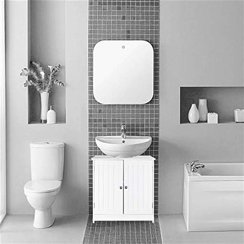 White Under Sink Storage Cabinet with 2 Doors E3891