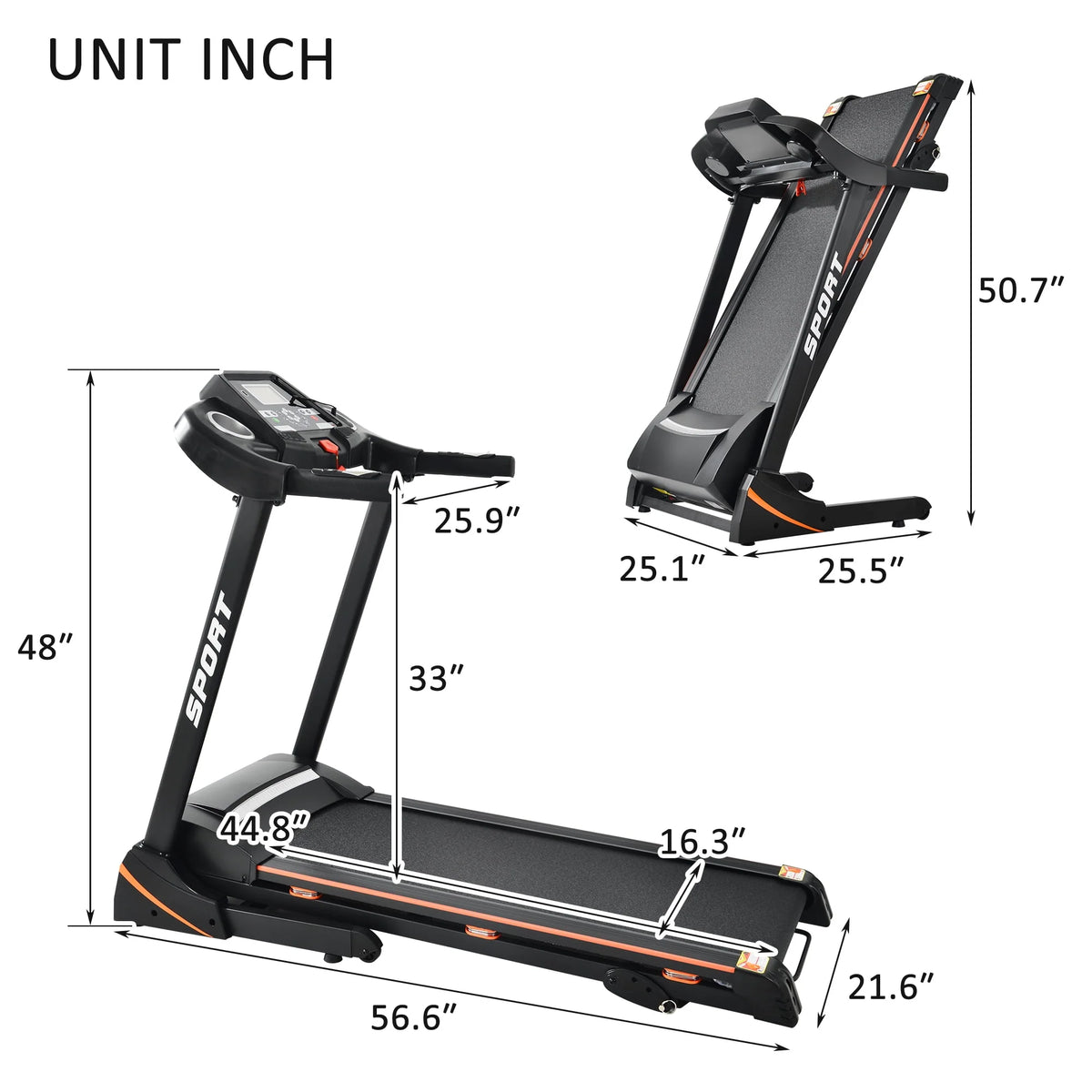 Folding 3.5HP Treadmill with Incline Z16677