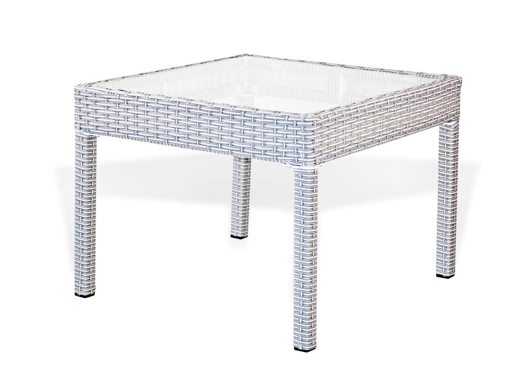 Outdoor Patio Wicker Square Coffee Table with Glass H795