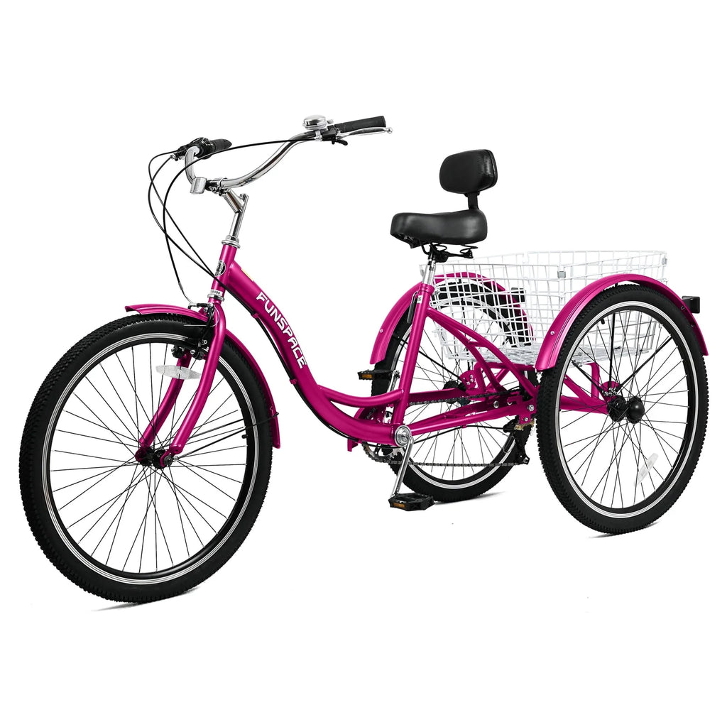 7 Speed 26 Inch 3 Wheel Adult Tricycle with Backrest Z481