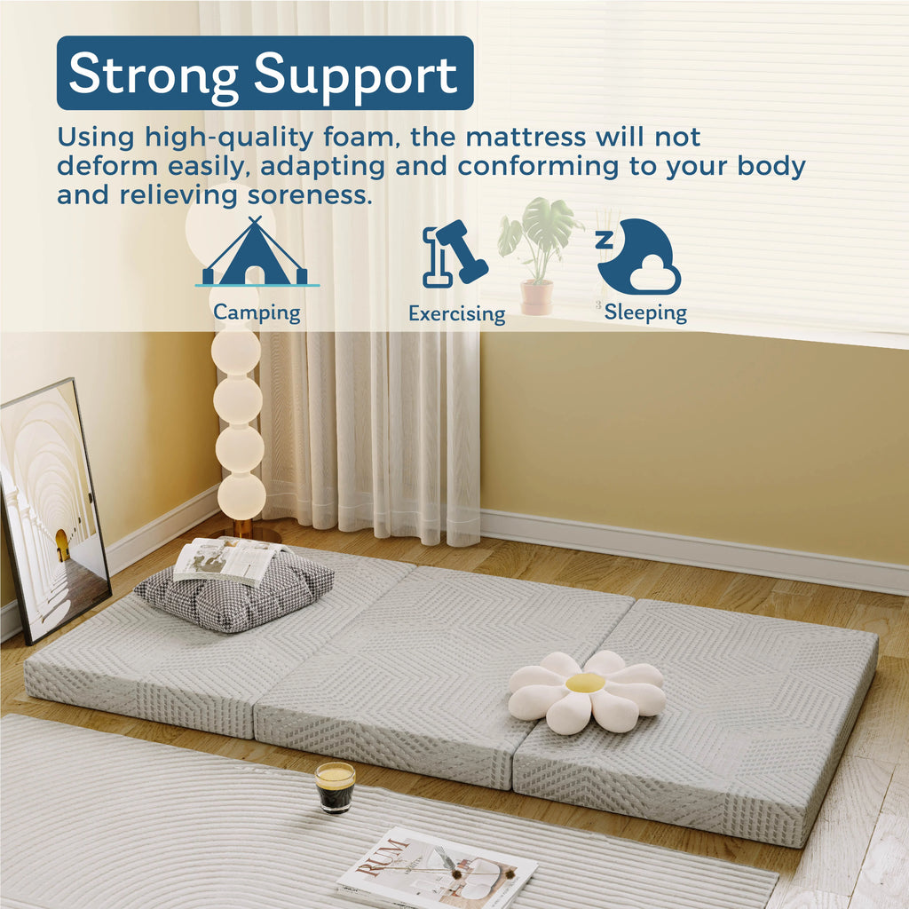 4 inch Tri Folding Memory Foam Mattress A427637