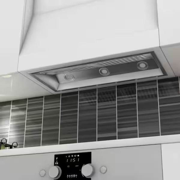34 in. 700 CFM Ducted Range Hood Insert with Remote Blower in Stainless Steel T557