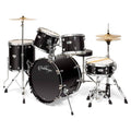 5-Piece Full Size Adult Drum Set with Brass Cymbals Chrome Hardware Black U841163