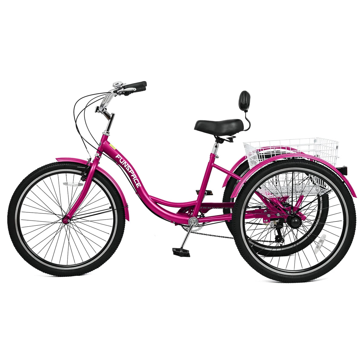 7 Speed 26 Inch 3 Wheel Adult Tricycle with Backrest Z481