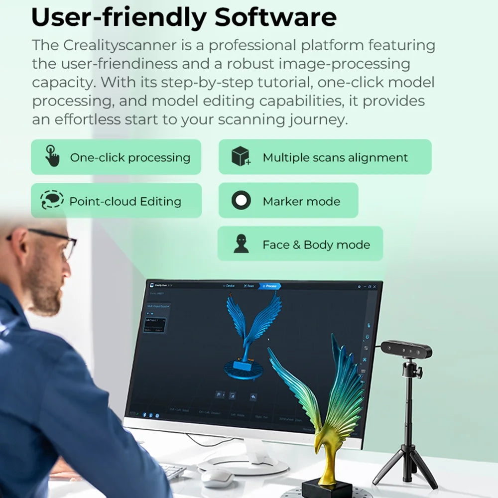 Handheld 3D Scanner 30fps 0.1mm Dual Mode O4287