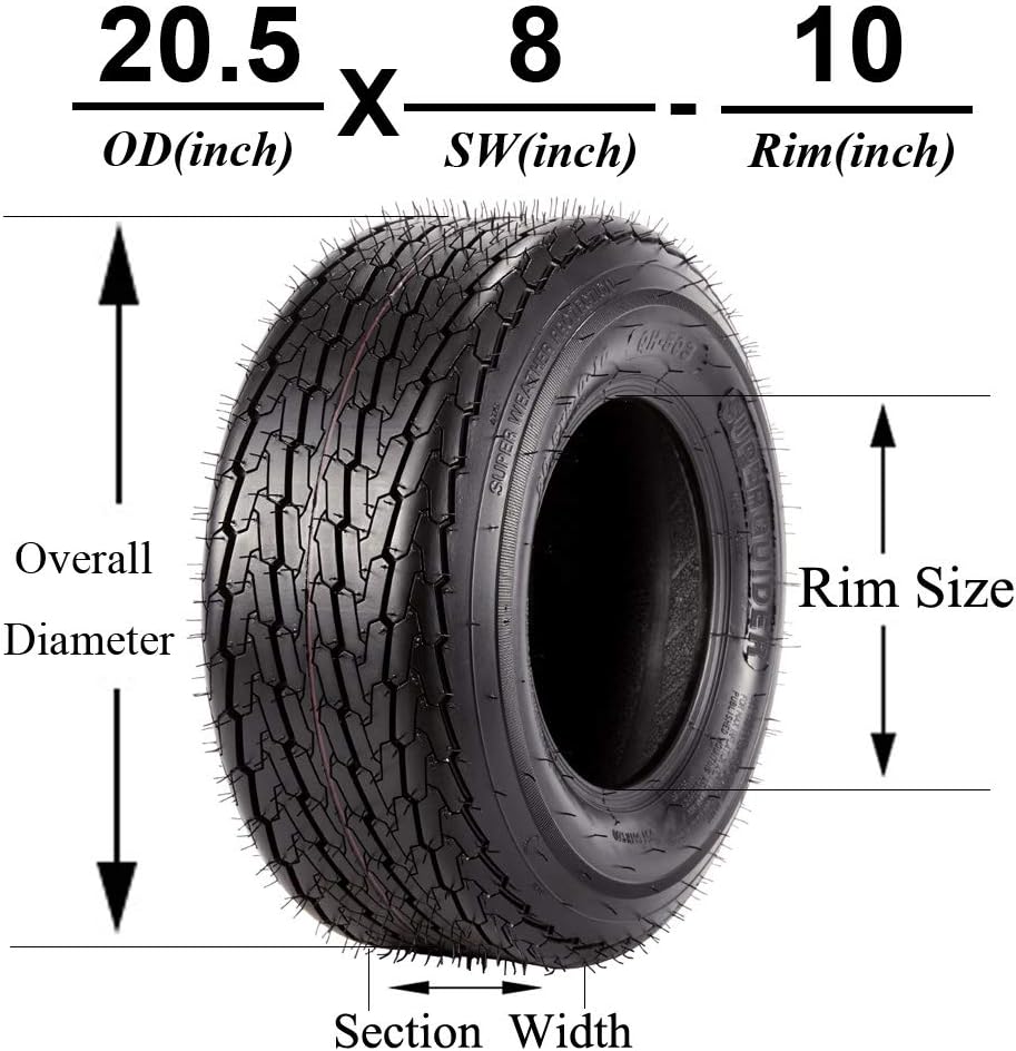 Set of 4 Trailer Tires 20.5x8-10 Load Range E 10PR M131