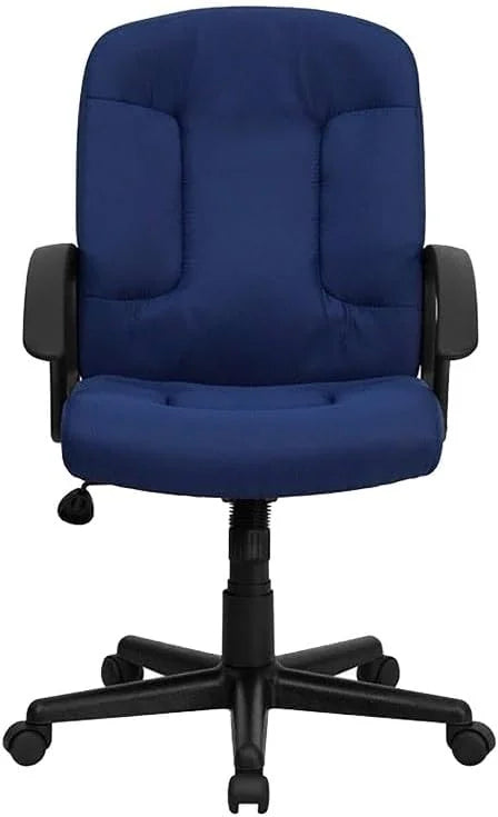 Navy Blue Fabric Office Chair with Arms W856