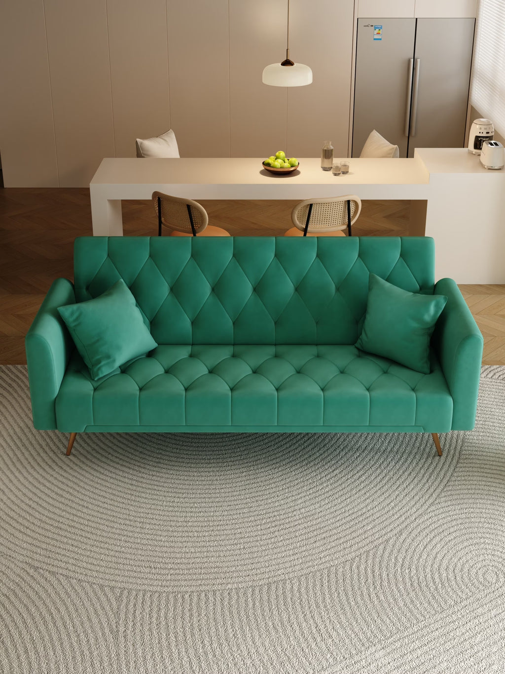 Convertible Sofa Bed Green N886