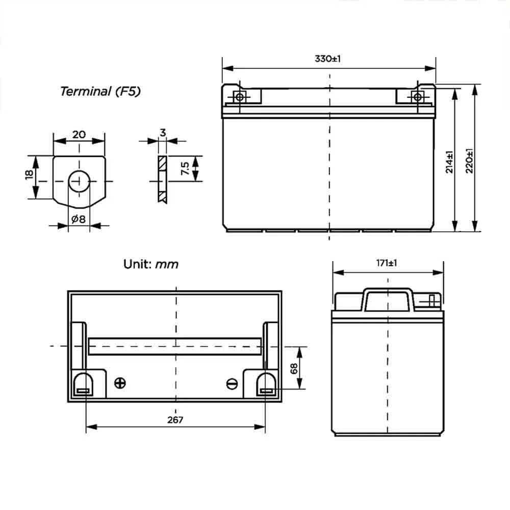12V 100Ah battery C174