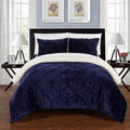 Navy 3 Piece Queen Comforter Set W444