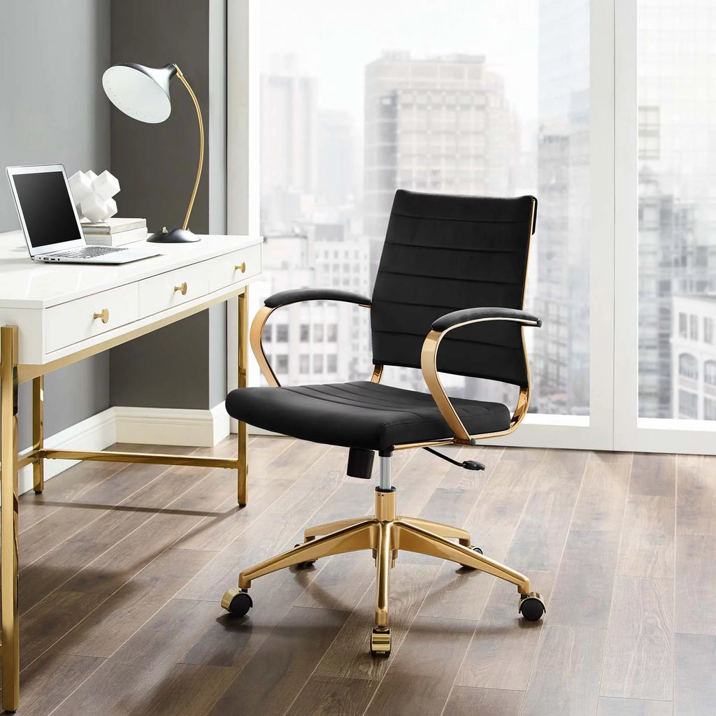 Black Velvet Computer Work Desk Chair I5622