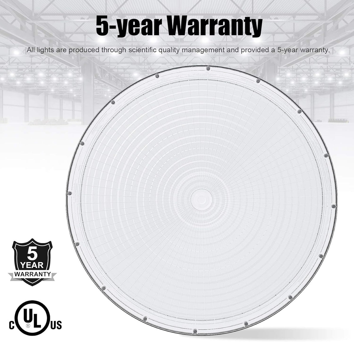 UFO LED High Bay Light with 110V Plug, 5000K Daylight D544206