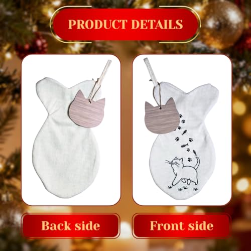 Cat Christmas Stocking with Paw Print Design F15638