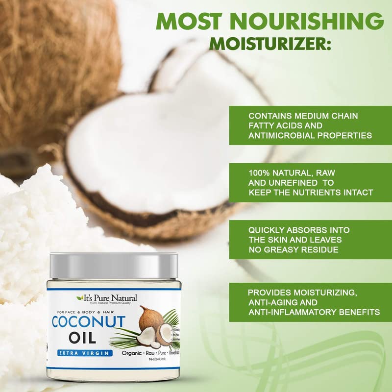 Extra Virgin Organic Unrefined Raw Coconut Oil (8 oz) S7925