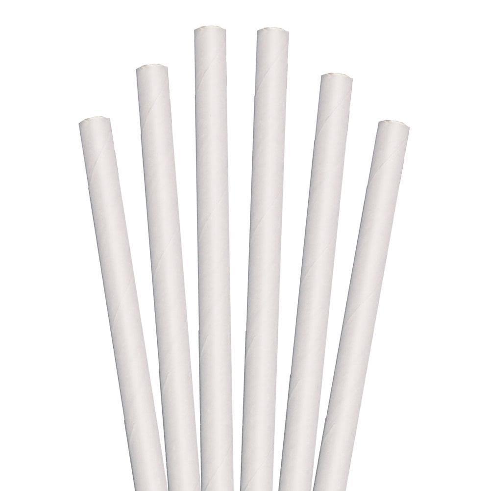 8 1/2x22 White Unwrapped Paper Straw - 1480/Case J549022