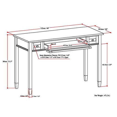 White 2 Drawer Solid Wood Desk B648428