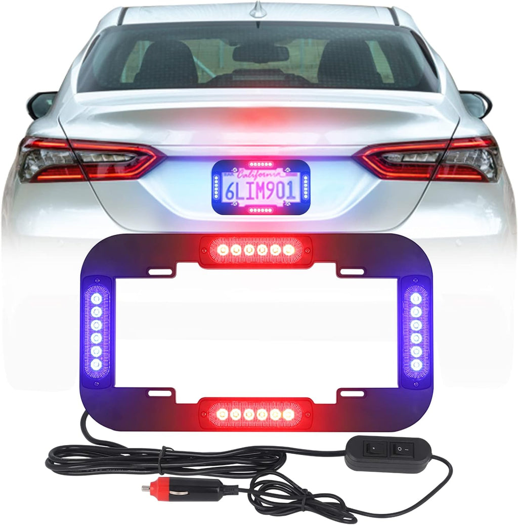 Amber and White 13.5 inch 24 LED Emergency Strobe Lights Pack of 2 A393