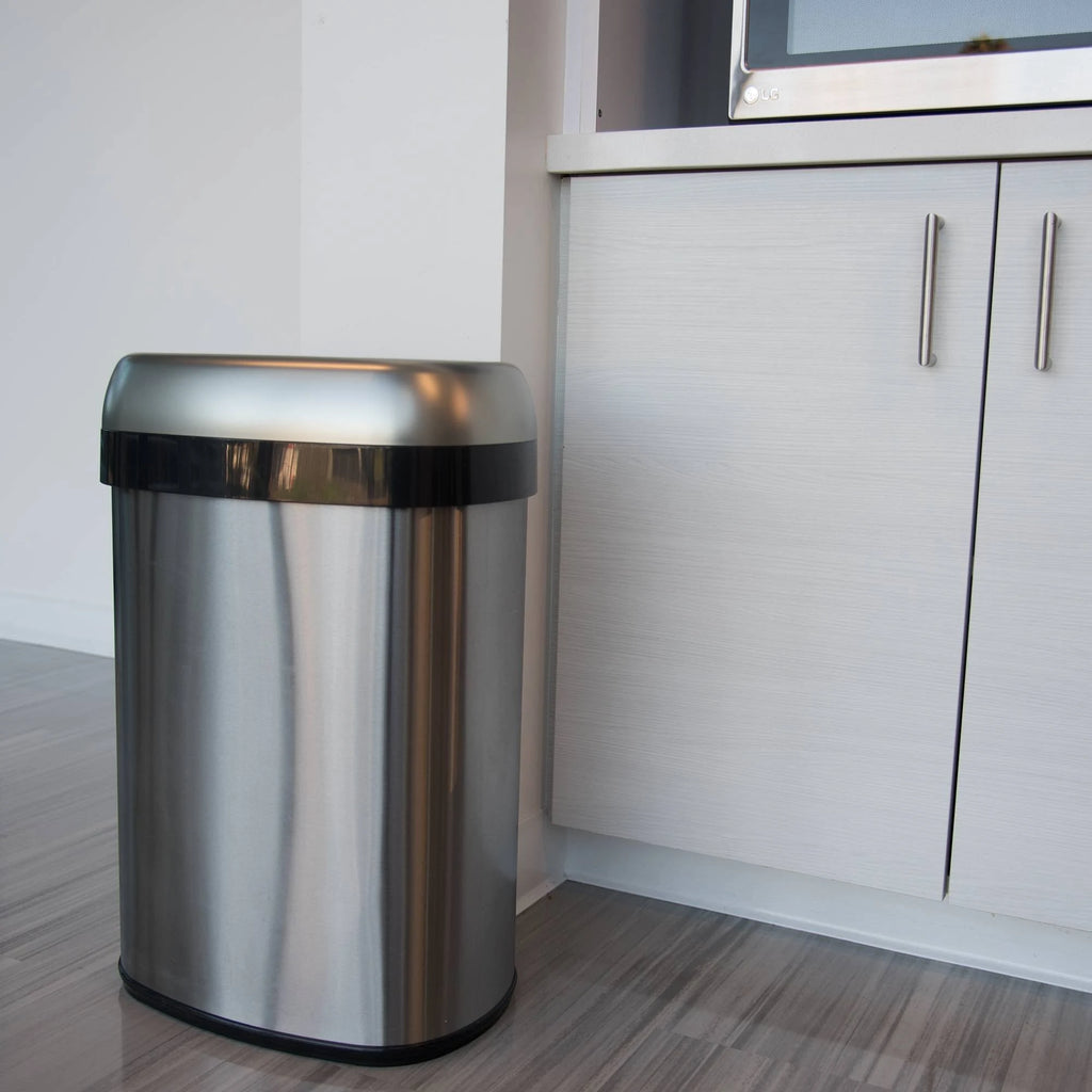 13gal Stainless Steel Trash Can and Recycle Bin N3797