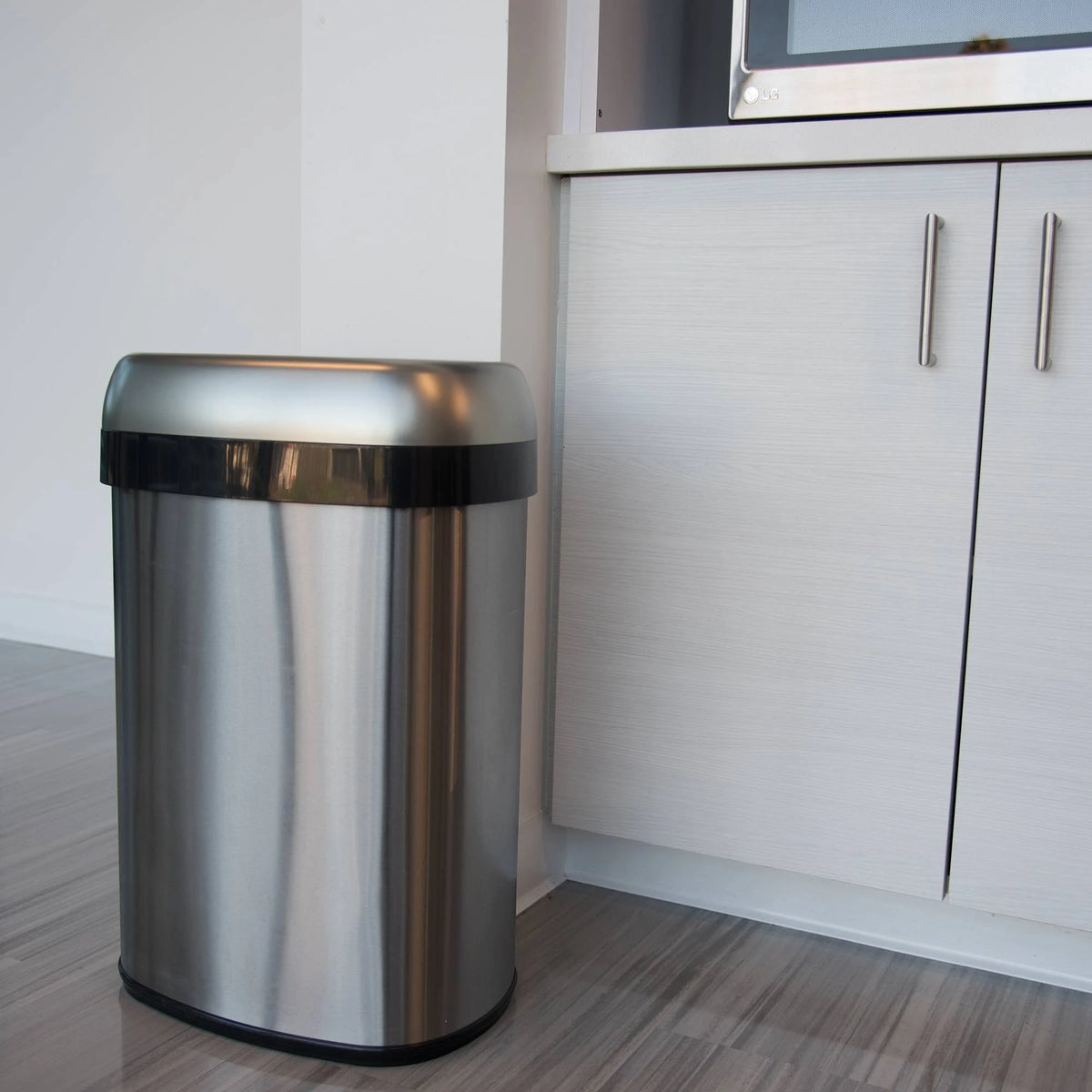 13gal Stainless Steel Trash Can and Recycle Bin N3797