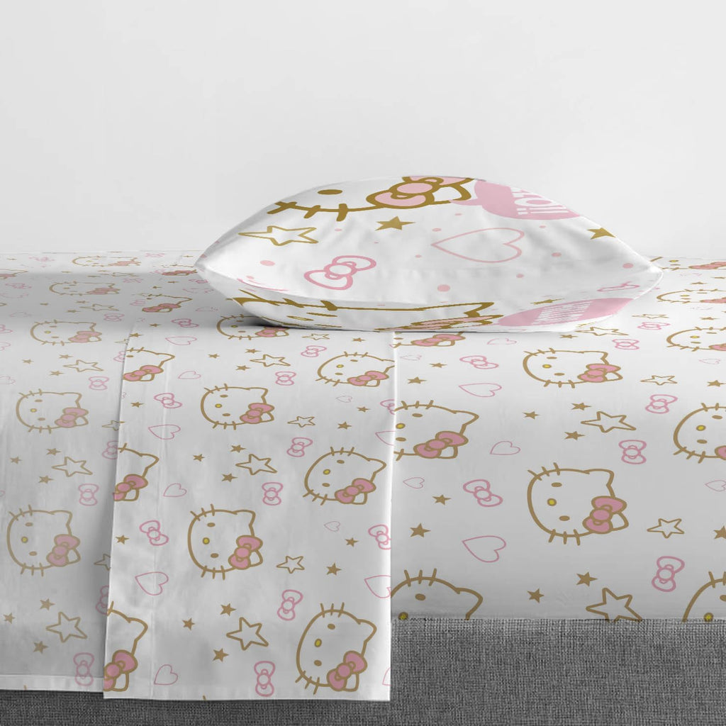 Twin Size 3 Piece Microfiber Sheet Set with Reversible Pillow Covers B1529