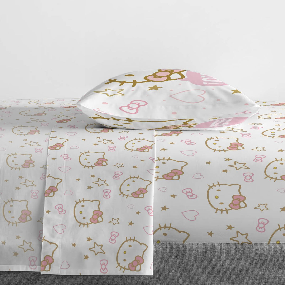 Twin Size 3 Piece Microfiber Sheet Set with Reversible Pillow Covers B1529
