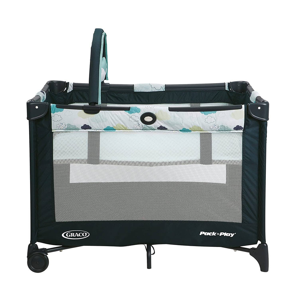 Full-Size Infant Bassinet Playard with Push Button Compact Fold D631