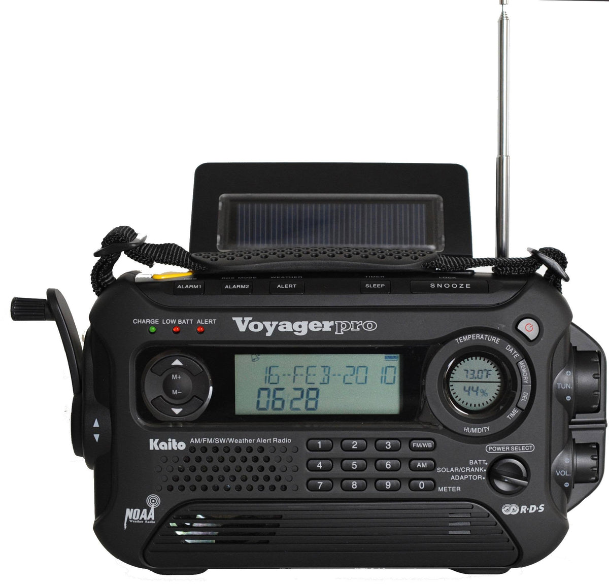 Black Digital Solar Dynamo AM/FM/LW/SW NOAA Radio U601244