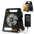 Solar Powered 4000mAh Portable Table Fan with LED Lantern P3816