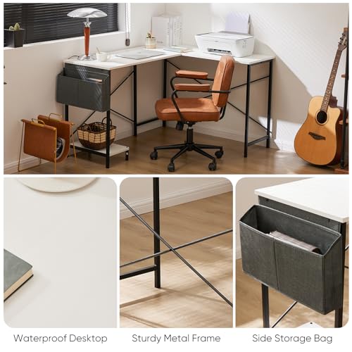 L Shaped 50 Inch Black Computer Desk with CPU Stand K934520