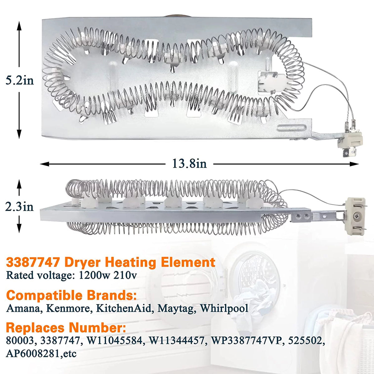 Dryer Heating Element with Thermal Fuse Kit B5911