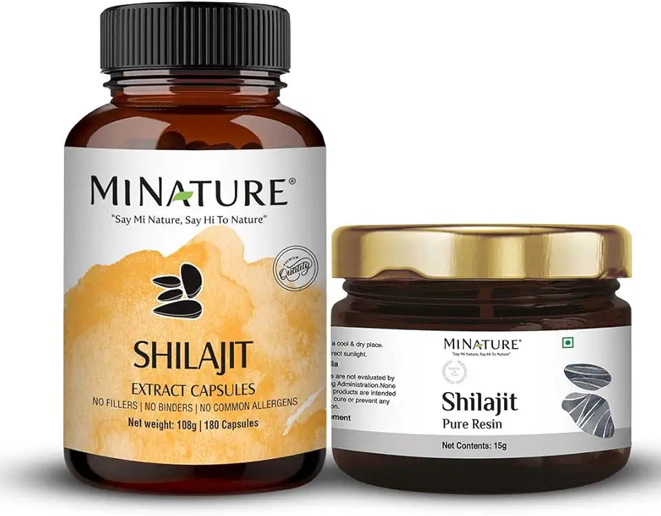 Shilajit Extract Capsules 180 Cap & Resin 15g Non GMO H158