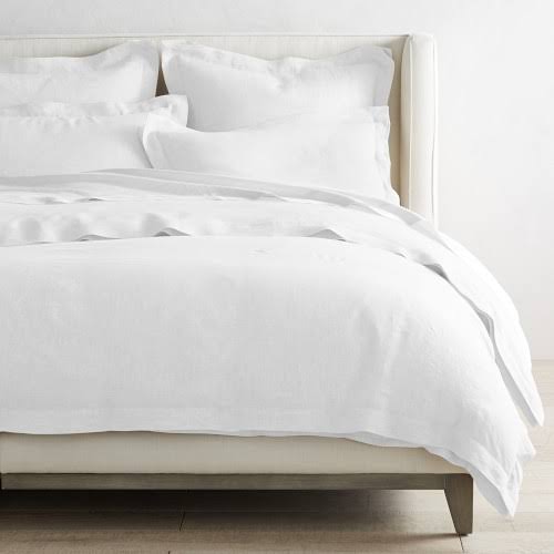 Linen Duvet Cover & Shams, Euro Sham, Flax B2484
