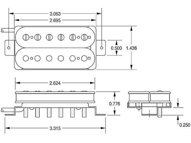 Black Humbucker Bridge Pickup R3705