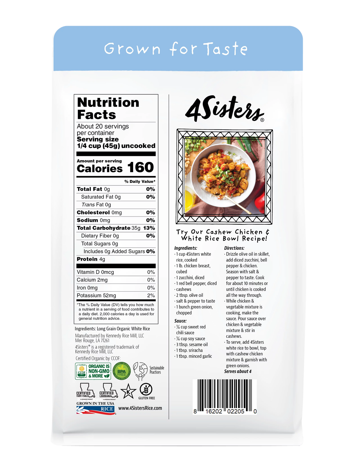 Organic Long Grain White Rice, 32oz C716