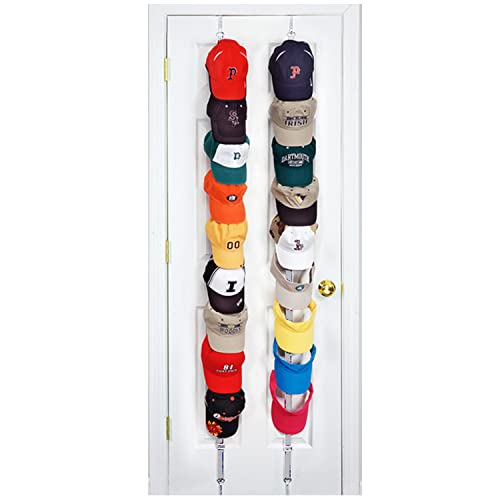 Black Over-The-Door Hat Rack Holds 18 Caps F934