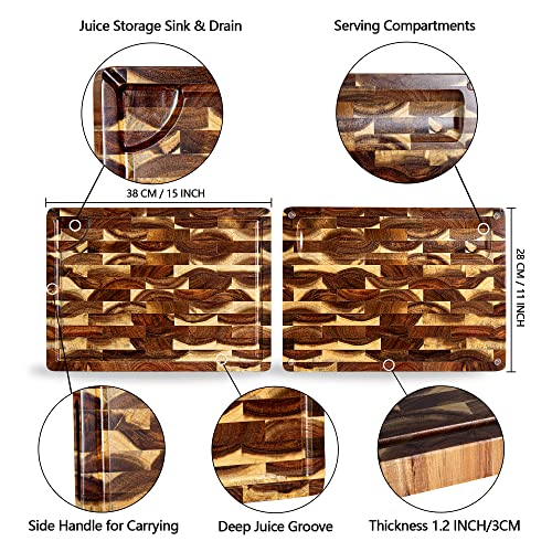 Acacia Wood Cutting Board 15"x11" 1.2" Thick X103